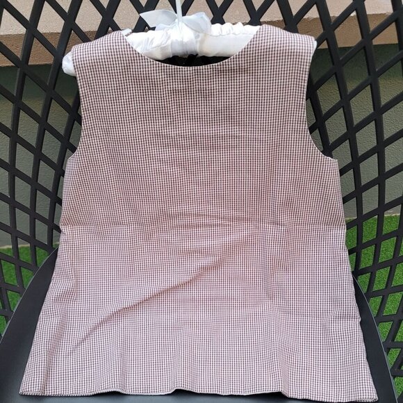 Castles & Crowns ✦ Monkey Applique Dress ✦ Brown Gingham Pink Bow Size 5T NWOT - Picture 5 of 14